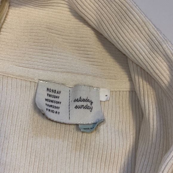 Anthropologie Saturday Sunday Cream Cropped Wrap Cardigan - Women’s Size Small - Picture 6 of 11